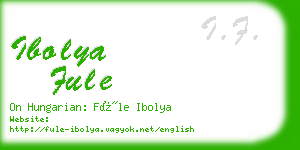 ibolya fule business card